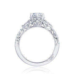 Tacori Dantela Pear Side Stone Engagement Ring
