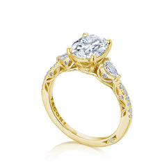 Tacori Dantela Pear Side Stone Engagement Ring