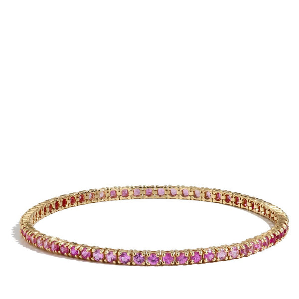 Private Label Pink Sapphire Ombre Tennis Bracelet