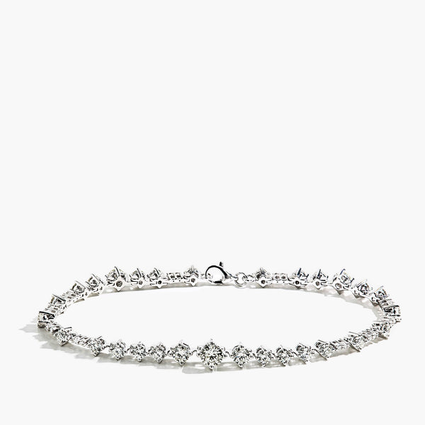 3 Carat Scattered Diamond Tennis Bracelet in 18K White Gold