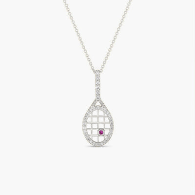 Roberto Coin Tiny Treasures White Gold Tennis Racquet Pendant Necklace - Roberto Coin product