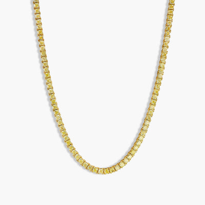 21 Carat Yellow Diamond Cushion Tennis Necklace - Private Label product