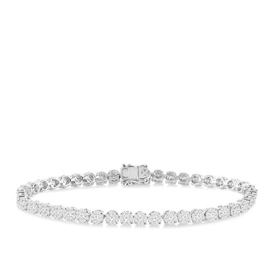 3 Carat Illusion Diamond Tennis Bracelet in 14k White Gold - LOVEBRIGHT product