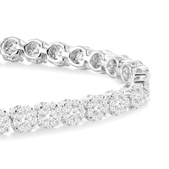 3 Carat Illusion Diamond Tennis Bracelet in 14k White Gold