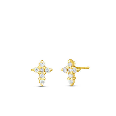 Roberto Coin Tiny Treasures Diamond Cross Stud Earrings - Roberto Coin product