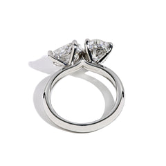 Robert Pelliccia Heart and Pear Shaped Diamond Toi Moi Engagement Ring