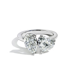 Robert Pelliccia Heart and Pear Shaped Diamond Toi Moi Engagement Ring