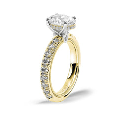 Verragio Tradition Two Tone Round Hidden Halo Pave Engagement Ring Setting