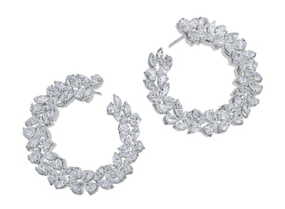 12.90ctw Fancy Shape Diamond Hoop Earrings - Private Label product