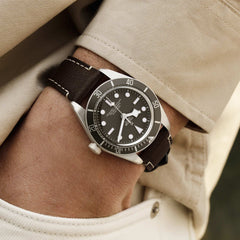 TUDOR Black Bay 58 925 with 39mm Silver Case and Brown Leather Bracelet