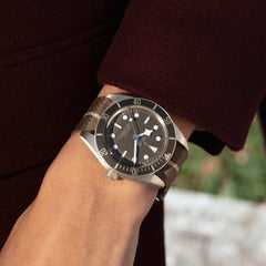 TUDOR Black Bay 58 925 with 39mm Silver Case and Taupe Fabric Strap