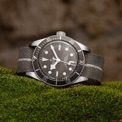 TUDOR Black Bay 58 925 with 39mm Silver Case and Taupe Fabric Strap