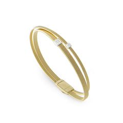 Marco Bicego Masai Yellow Gold Two Strand Crossover Diamond Bracelet
