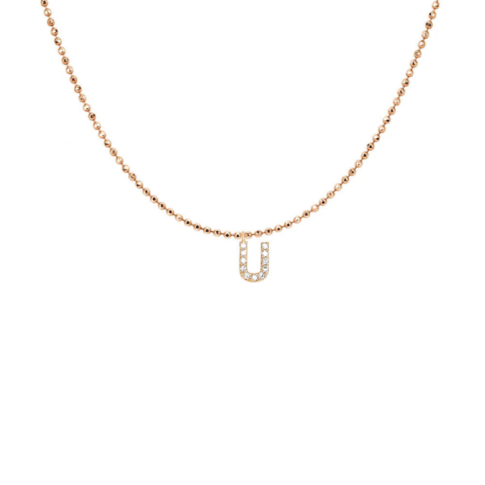 EF Collection Diamond Initial Charm in Yellow gold