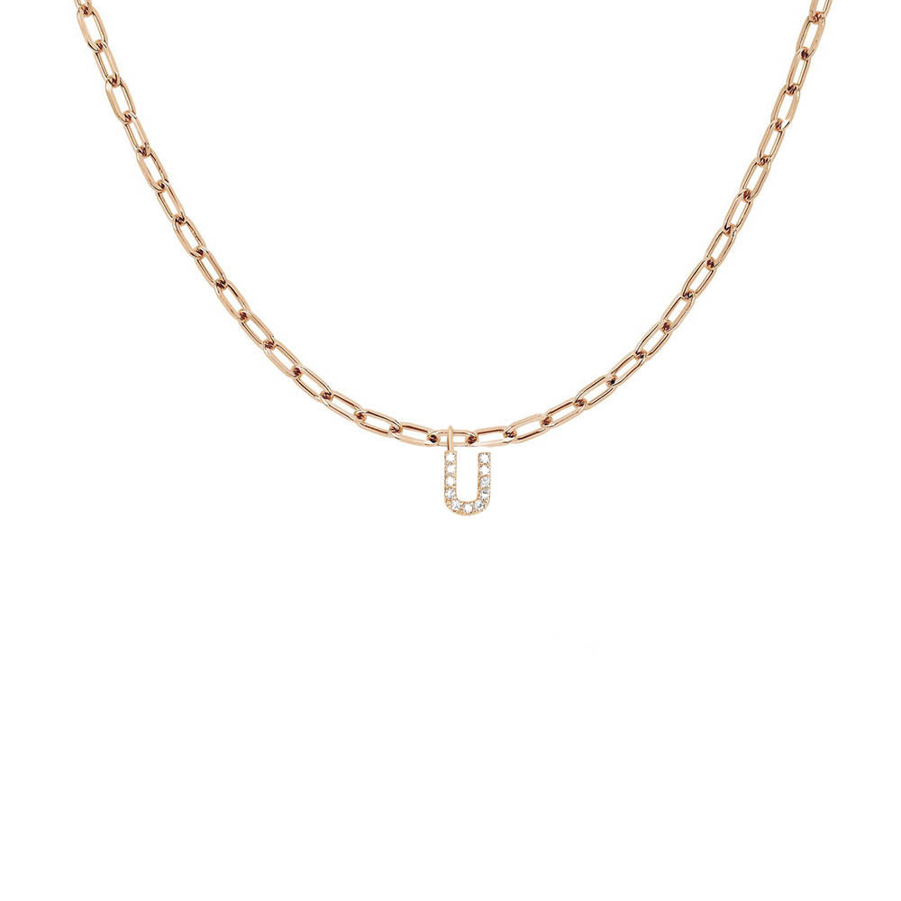 EF Collection Diamond Initial Charm in Yellow gold