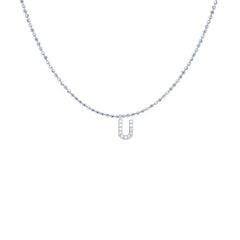 EF Collection Diamond Initial Charm in White gold