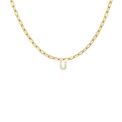 EF Collection Diamond Initial Charm in Yellow gold