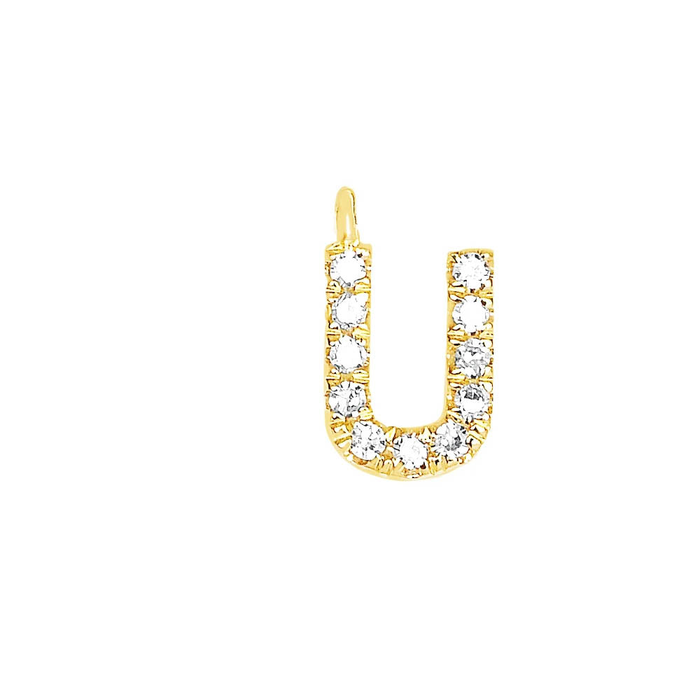 EF Collection Diamond Initial Charm in Yellow gold