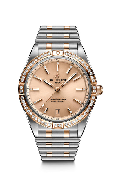 Breitling Chronomat 36 in Steel and Gold With Diamond Bezel in Copper - Breitling product