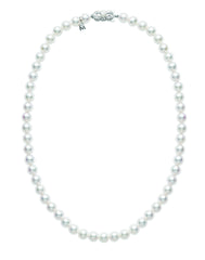 Mikimoto 9mm A Pearl Strand Necklace 20" - Yellow Gold