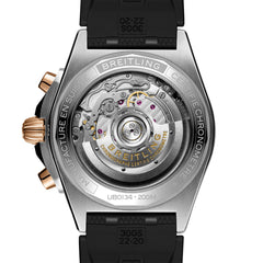 Breitling Chronomat B01 42 Two-Tone Watch Gray Dial with Black Rouleaux Rubber Strap — 42mm