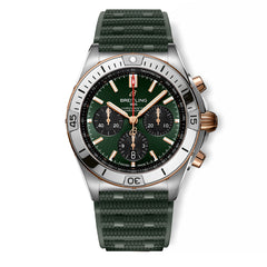 Breitling Chronomat B01 42 Watch Two-Tone Green Chronograph Dial — 42mm