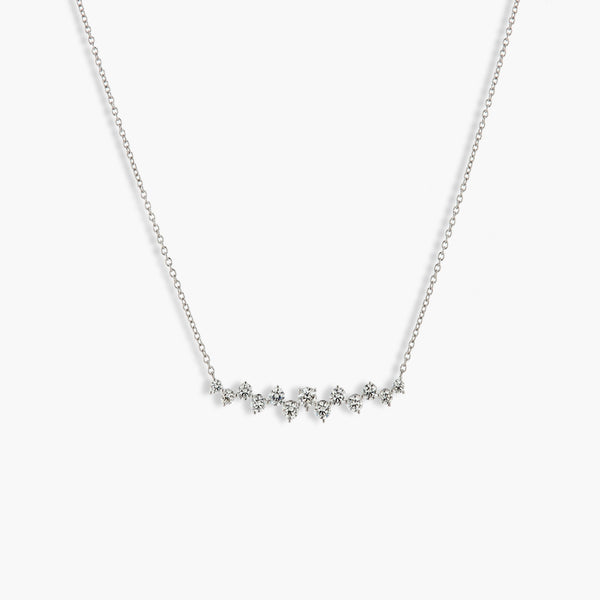 U Bar Alternating Diamond Necklace