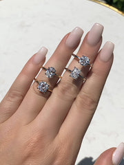 Ultra Thin Large Radiant Hidden Halo Engagement Ring Setting in Yellow Gold
