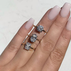Ultra Thin Large Radiant Hidden Halo Engagement Ring Setting in Yellow Gold