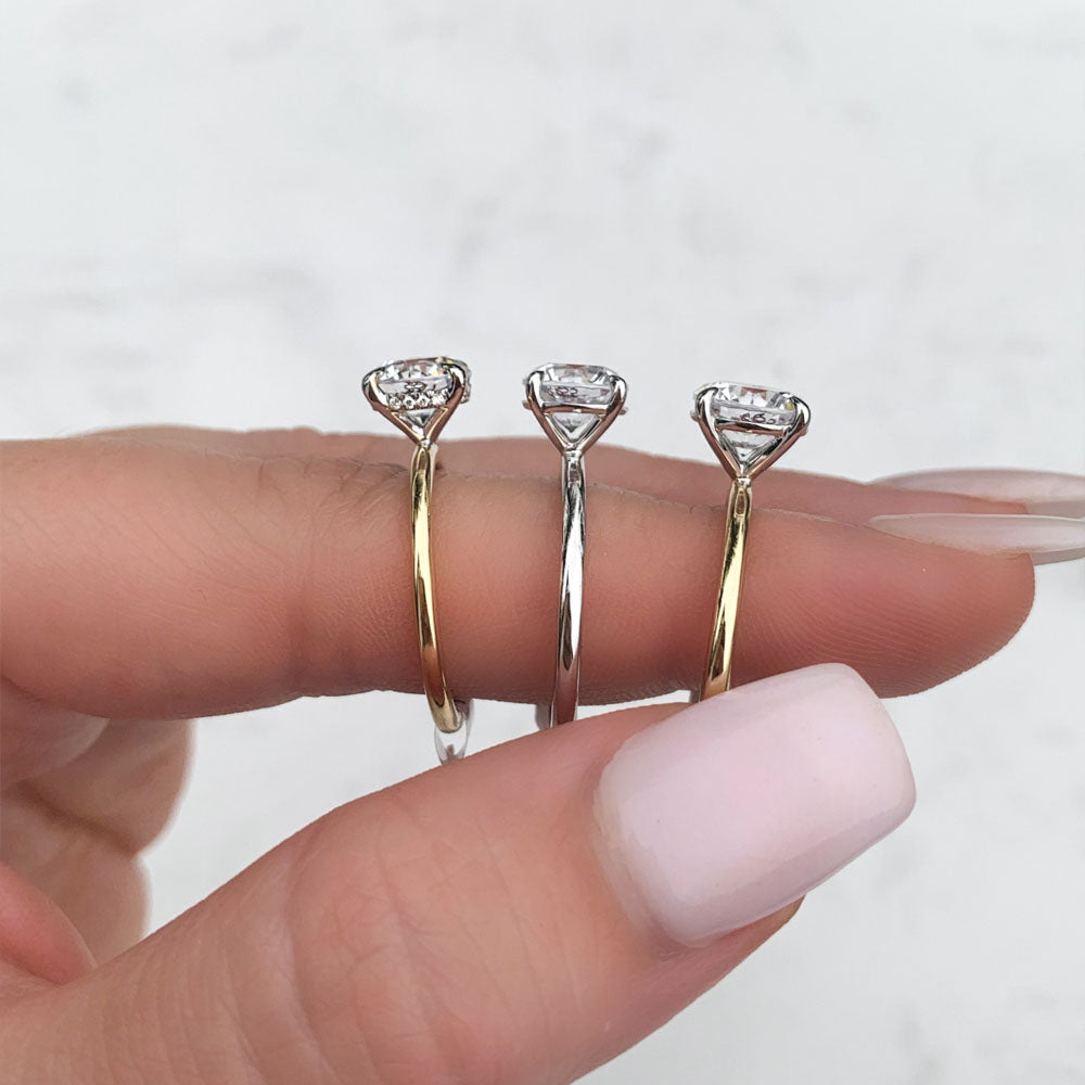 Ultra Thin Emerald Cut Hidden Halo Engagement Ring Setting in Platinum