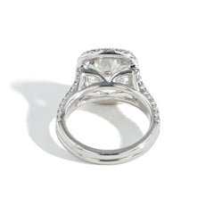Henri Daussi Cushion Diamond Double Halo Engagement Ring