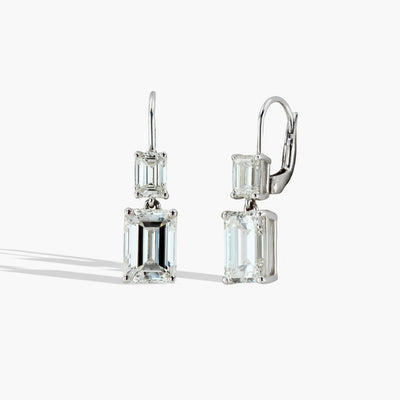 7 Carat Emerald-Cut Diamond Dangle Earrings - Private Label product