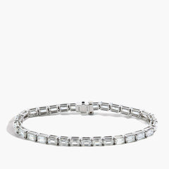 15 Carat Emerald-Cut Diamond Tennis Bracelet in Platinum