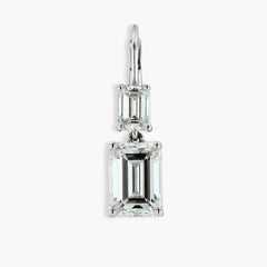 7 Carat Emerald-Cut Diamond Dangle Earrings