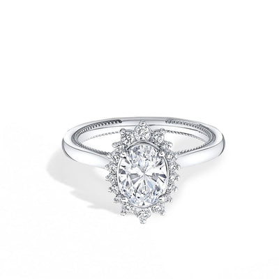 Verragio Renaissance Oval Floral Halo Engagement Ring Setting - Verragio product