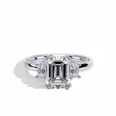 Verragio Renaissance Emerald Cut Three-Stone Engagment Ring Setting - Verragio product