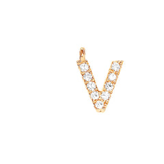 EF Collection Diamond Initial Charm in Yellow gold