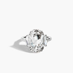 Cushion-Cut Three Stone Engagement Ring Setting