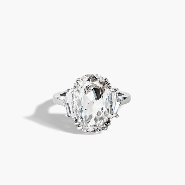 Cushion-Cut Three Stone Engagement Ring Setting