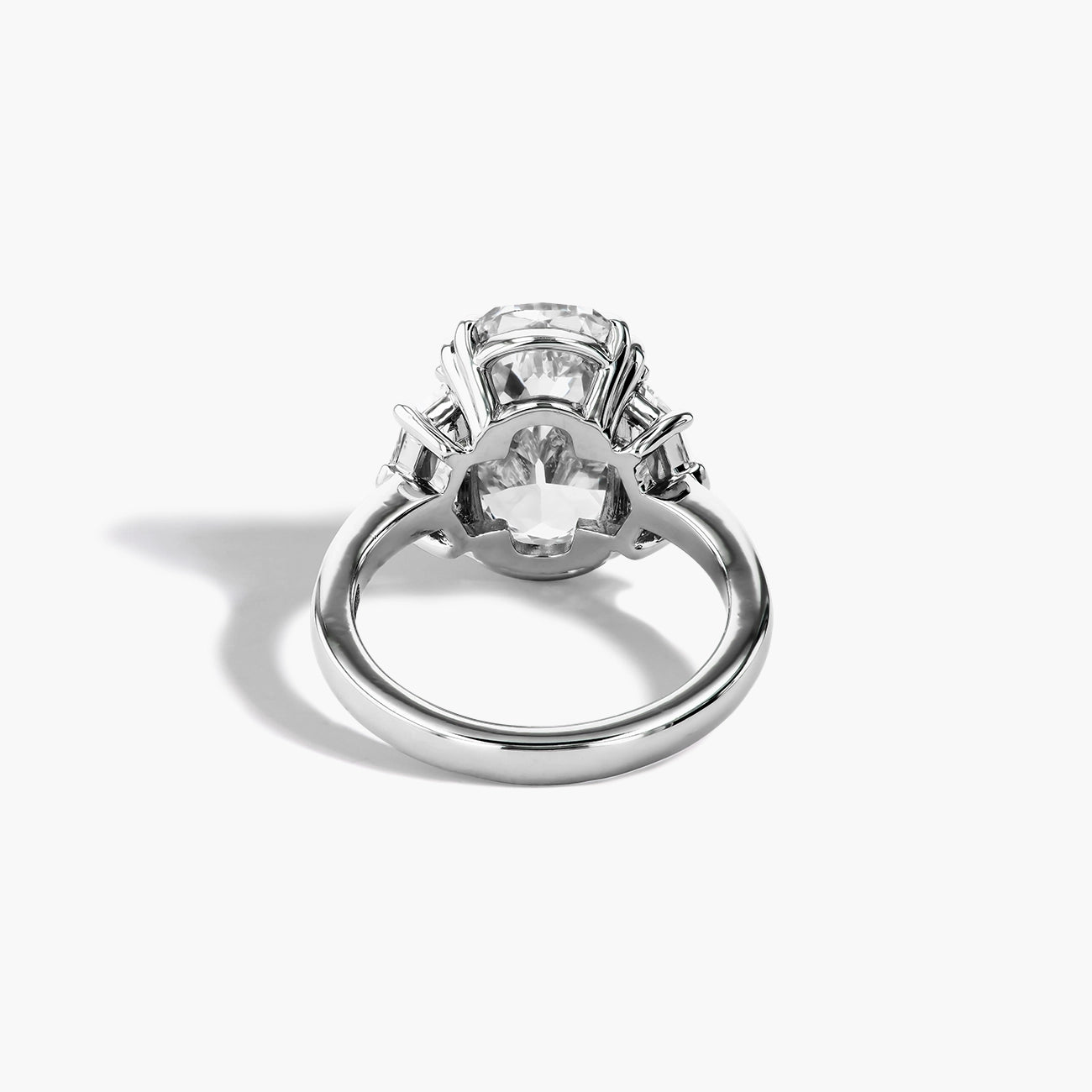 Cushion-Cut Three Stone Engagement Ring Setting