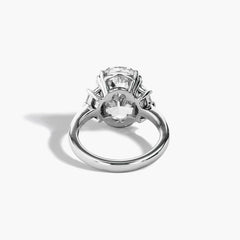Cushion-Cut Three Stone Engagement Ring Setting
