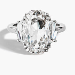 Cushion-Cut Three Stone Engagement Ring Setting