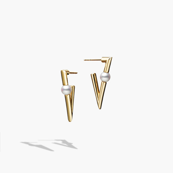 Mikimoto V Code Gold and Akoya Earrings