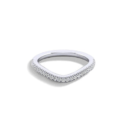 Gabriel & Co. Platinum Matching Curved Wedding Band - Size 6.5