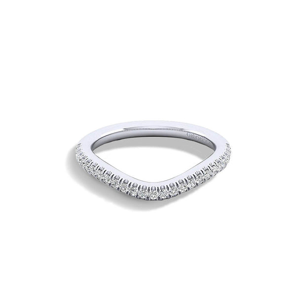 Gabriel & Co. Platinum Matching Curved Wedding Band - Size 6.5