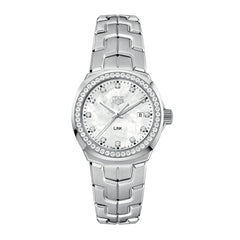 TAG Heuer Link Diamond Bezel &amp; White Mother of Pearl Dial Watch