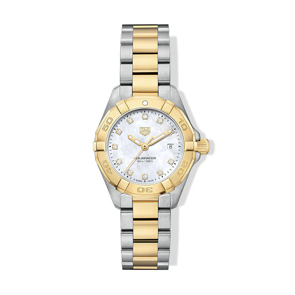 TAG Heuer Aquaracer Two-Tone Watch with Diamonds - 27mm