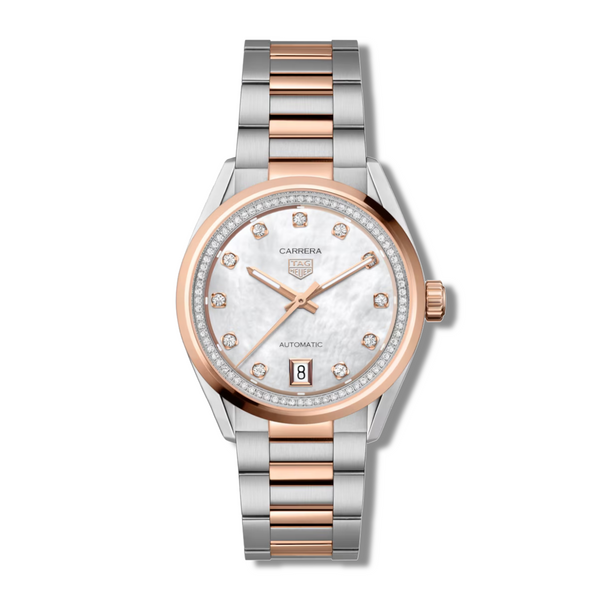 Tag Heuer Carrera Date in Steel and Gold with Diamonds WBN2351