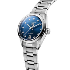 TAG Heuer Carrera Calibre 9 Three Hand Blue Diamond Dial – 29mm
