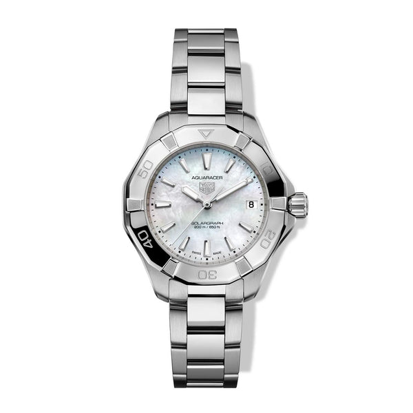 TAG Heuer 34mm Aquaracer Solargraph, MOP Dial, WBP1312.BA0005